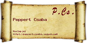 Peppert Csaba névjegykártya