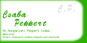 csaba peppert business card